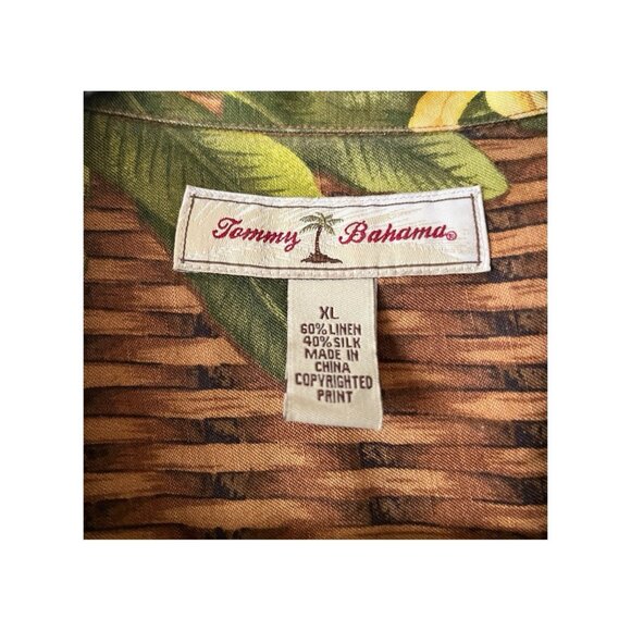 Tommy Bahama Linen/Silk Wicker Weave Floral Print Short Sleeve Hawaiian Shirt XL - Picture 8 of 11